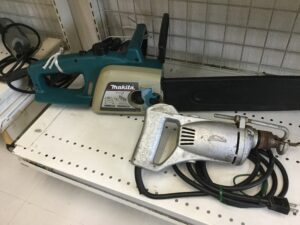 電動チェーンソー と 椎茸ドリル